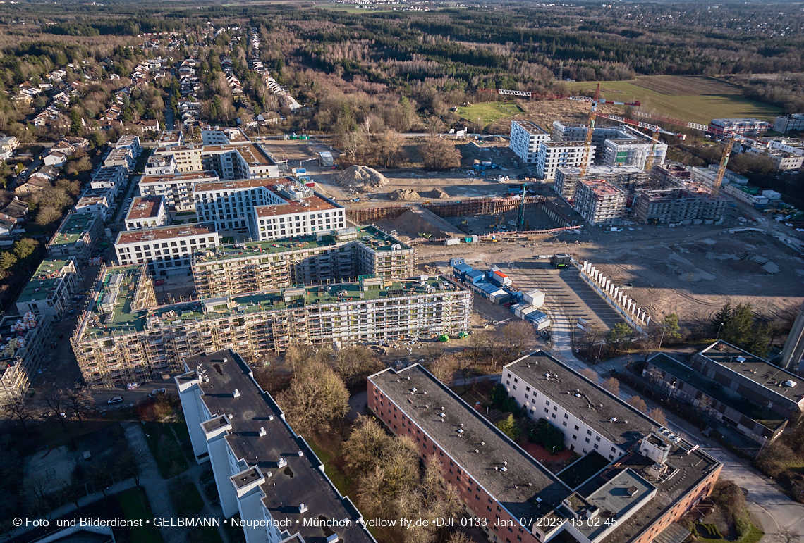 07.01.2023 - Baustelle zum Alexisquartier und Pandion Verde in Neuperlach